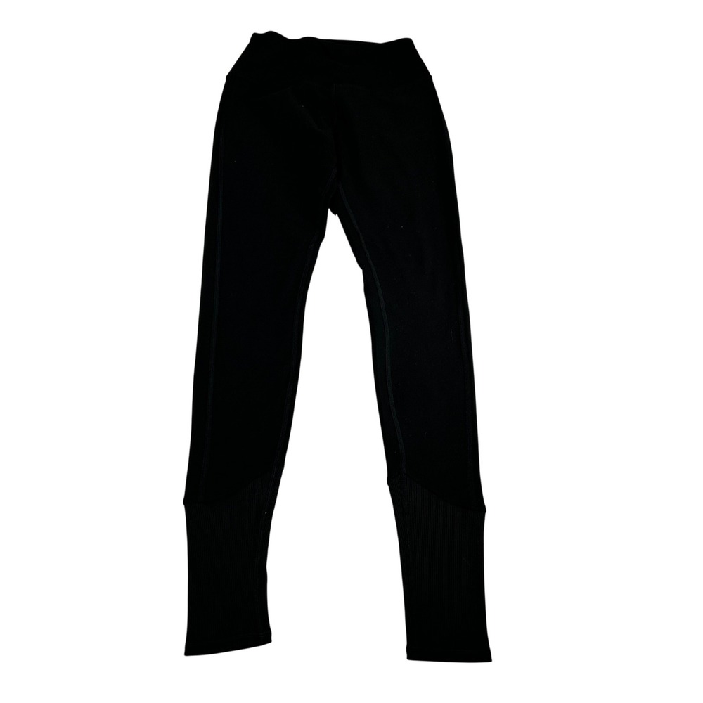 Alo Yoga Alosoft Lounge Legging Black High Waist Ribbed Cuff W5762R Small